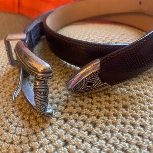 Brighton brown leather belt  silver tone hardware size 30